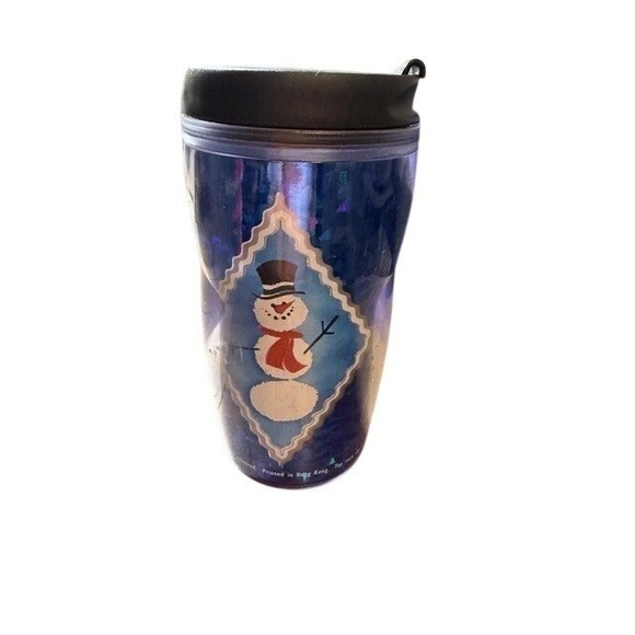 Starbucks Vintage 2001 8oz Holiday Tumbler Snowman Penguin Reusable Travel Mugs - Picture 3 of 6